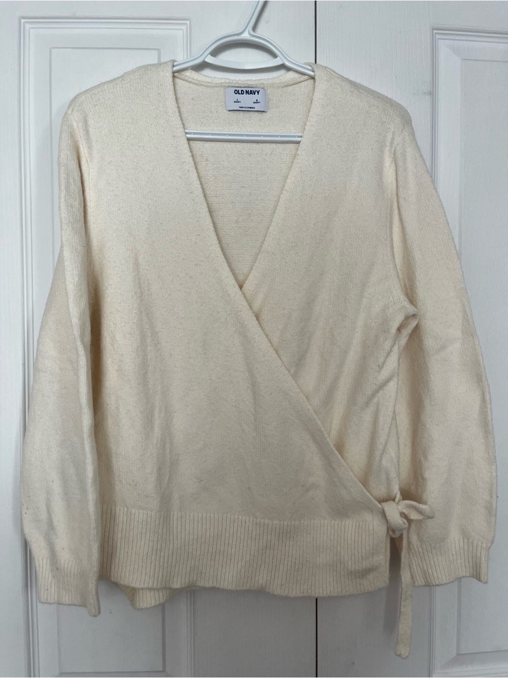 Old Navy Ivory Wrap Cardigan with Side Tie